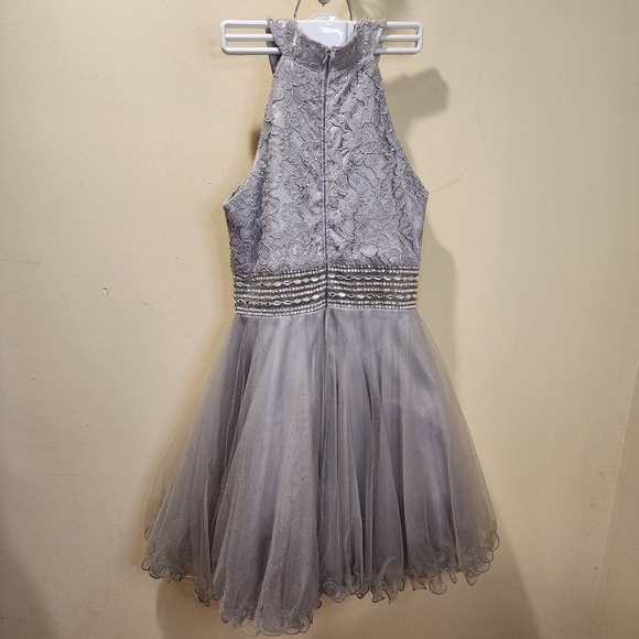 GINDY USA Silver Short Tule sleeveless Homecoming dress size S - Picture 14 of 16